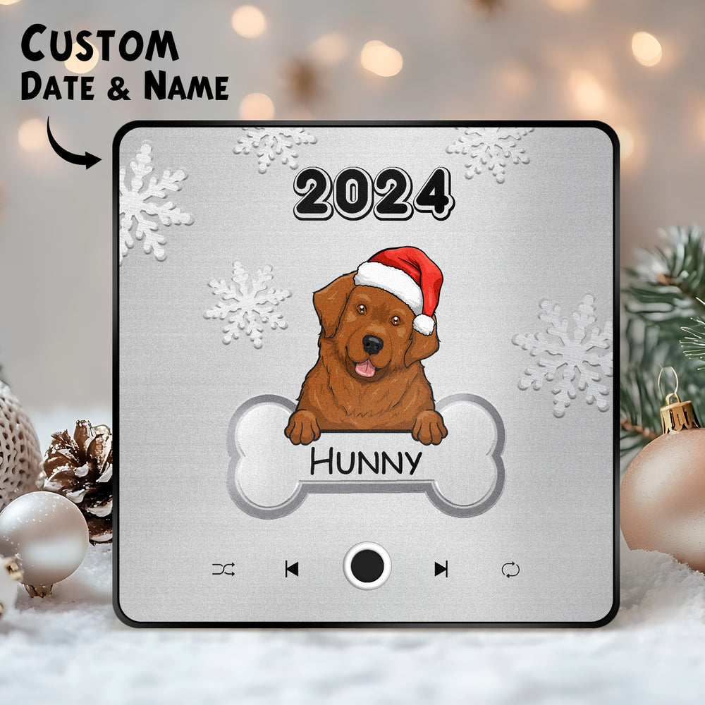 Personalized Music Fridge Magnet Custom Pet Dog Merry Christmas Custom Music Magnets Can Play Songs Christmas Gift Pet Lovers Gifts