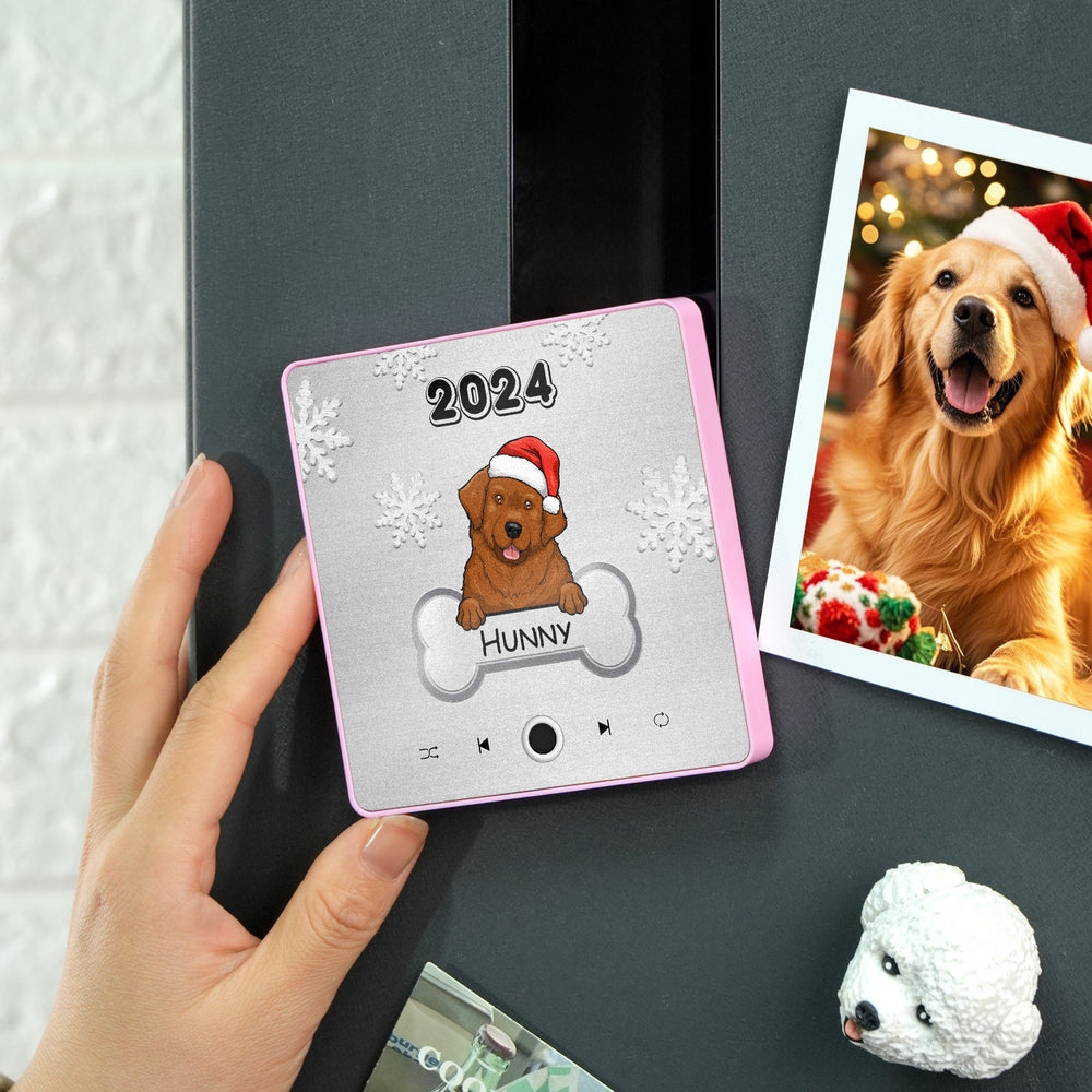 Personalized Music Fridge Magnet Custom Pet Dog Merry Christmas Custom Music Magnets Can Play Songs Christmas Gift Pet Lovers Gifts