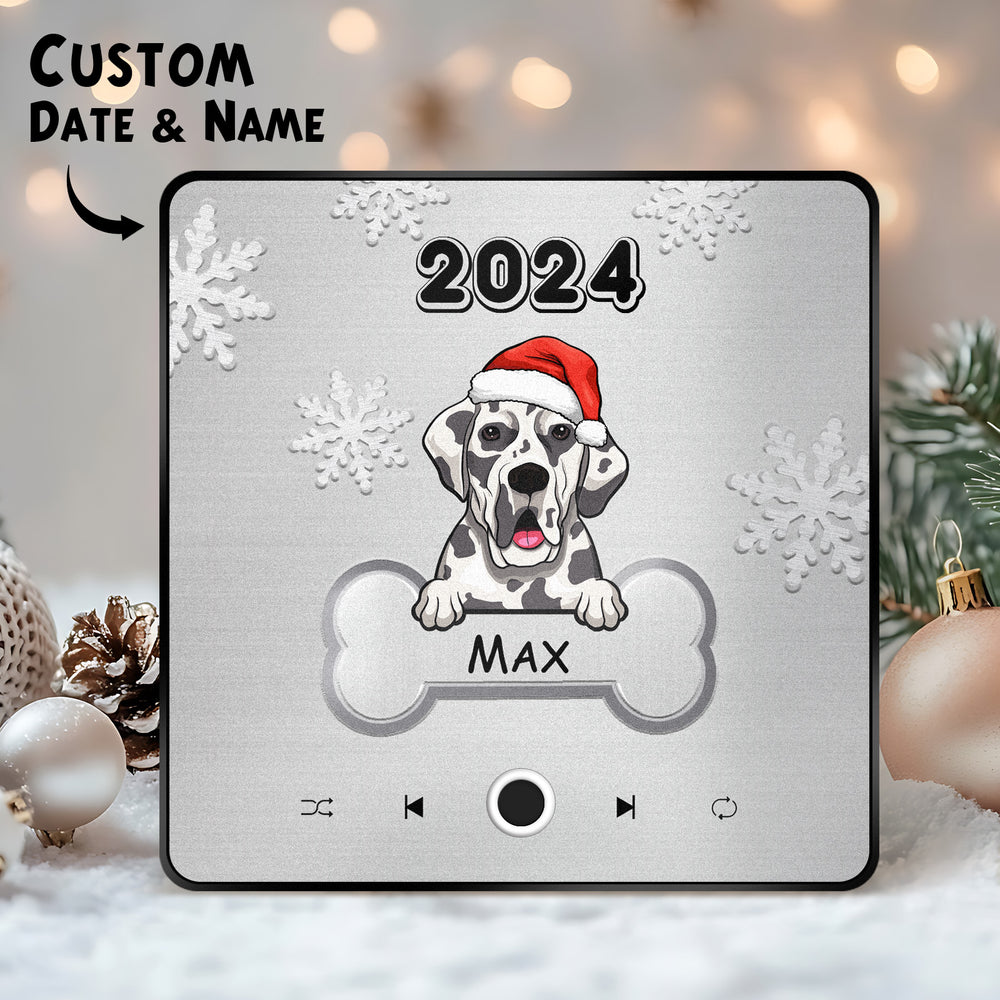 Personalized Music Fridge Magnet Custom Pet Dog Merry Christmas Custom Music Magnets Can Play Songs Christmas Gift Pet Lovers Gifts