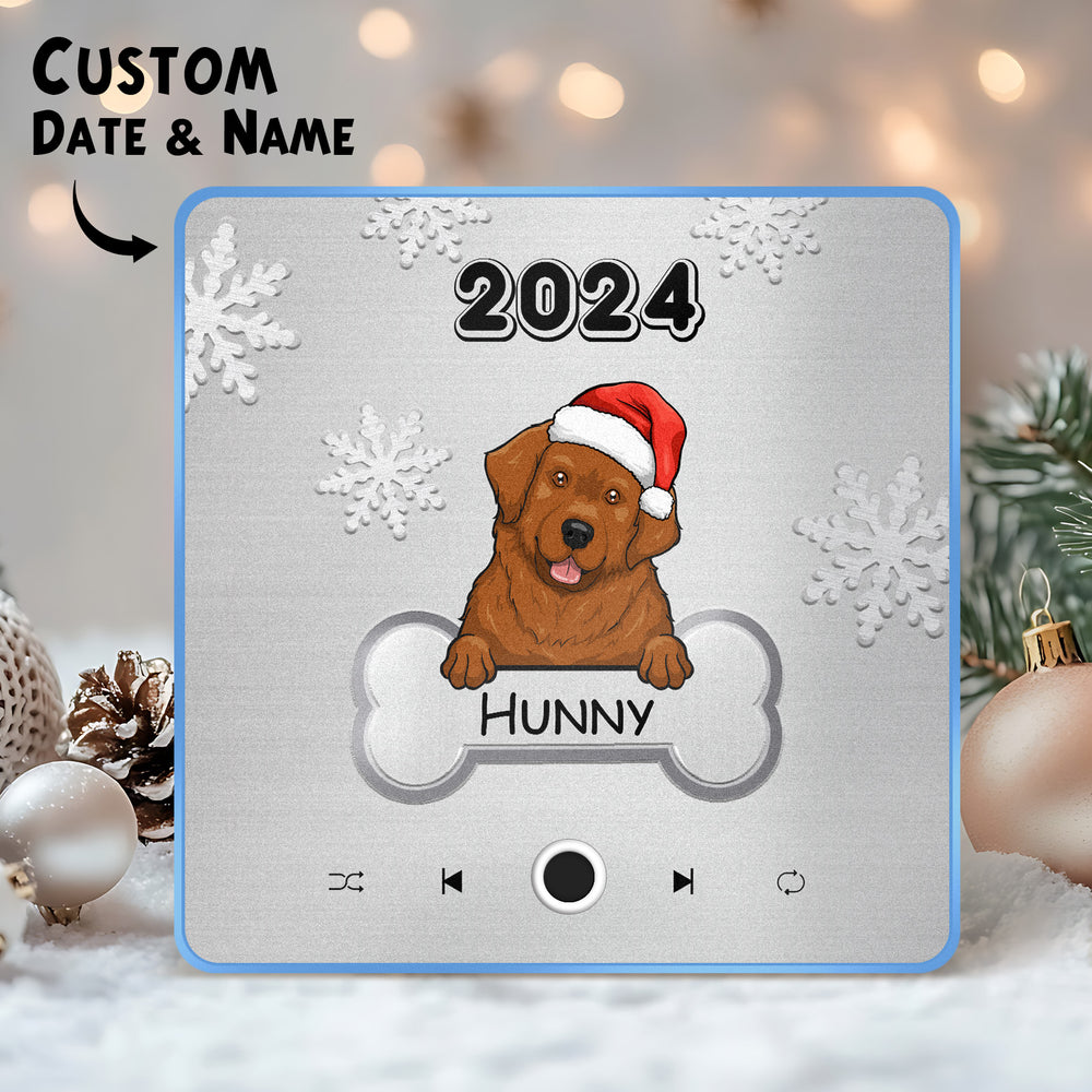 Personalized Music Fridge Magnet Custom Pet Dog Merry Christmas Custom Music Magnets Can Play Songs Christmas Gift Pet Lovers Gifts