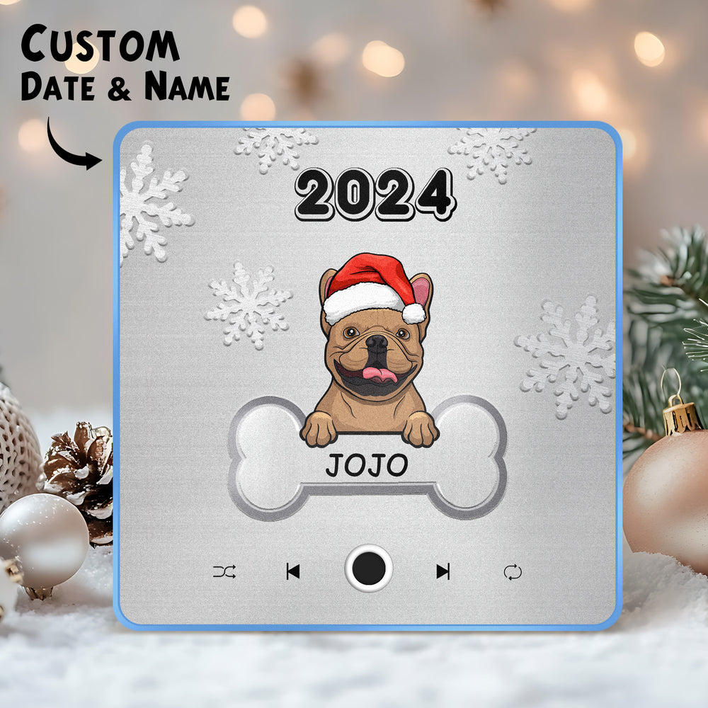 Personalized Music Fridge Magnet Custom Pet Dog Merry Christmas Custom Music Magnets Can Play Songs Christmas Gift Pet Lovers Gifts