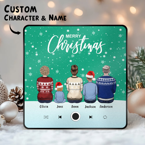 Custom Family Portrait Personalized Music Fridge Magnet Merry Christmas Custom Music Magnets Can Play Songs Christmas Gift Family Gifts