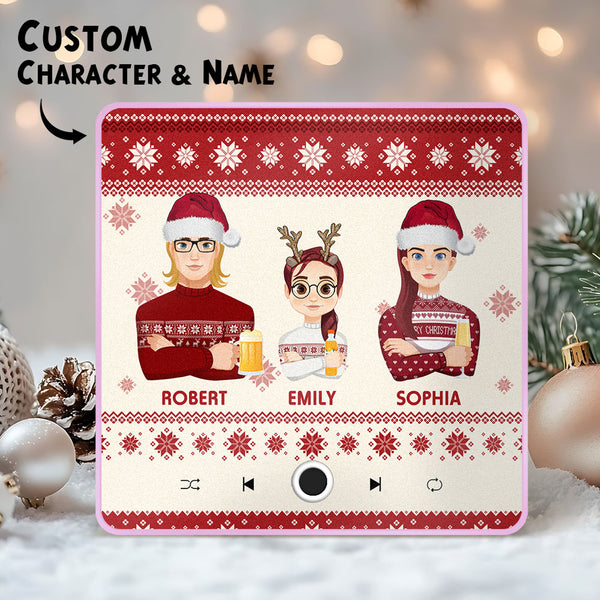 Custom Christmas Portrait Personalized Music Fridge Magnet Merry Christmas Magnets Can Play Songs Christmas Gift Family Gifts