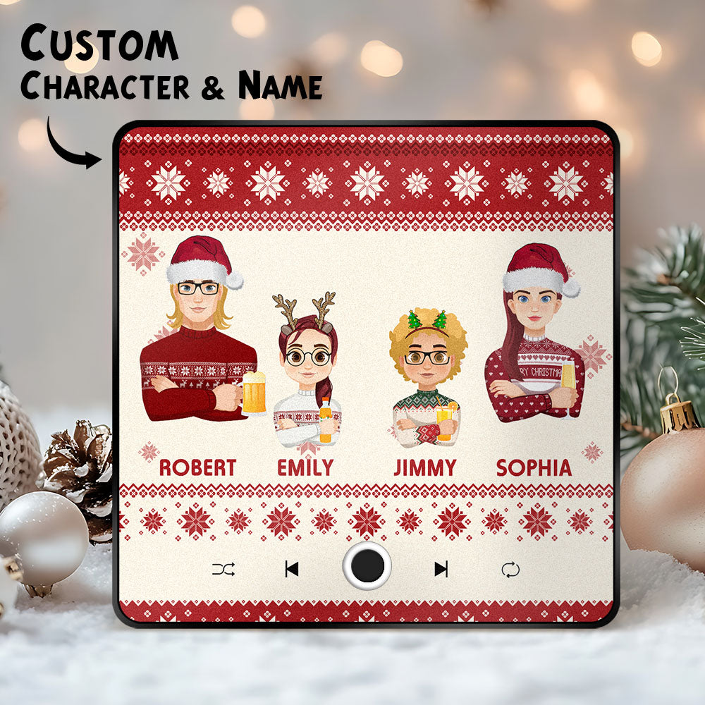 Custom Christmas Portrait Personalized Music Fridge Magnet Merry Christmas Magnets Can Play Songs Christmas Gift Family Gifts