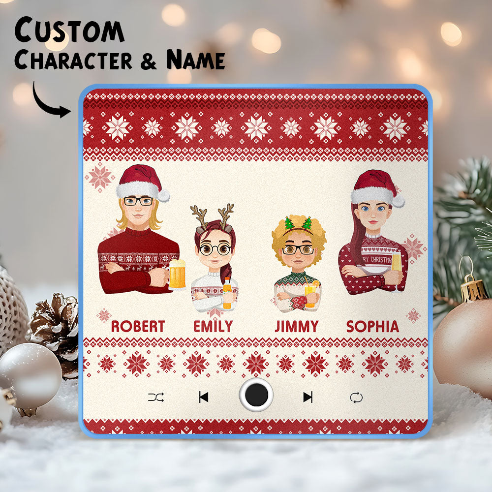 Custom Christmas Portrait Personalized Music Fridge Magnet Merry Christmas Magnets Can Play Songs Christmas Gift Family Gifts