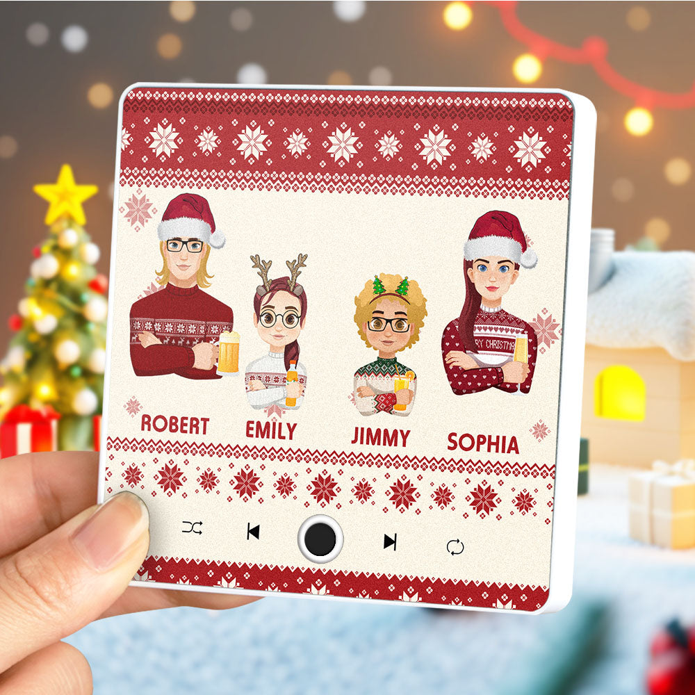 Custom Christmas Portrait Personalized Music Fridge Magnet Merry Christmas Magnets Can Play Songs Christmas Gift Family Gifts