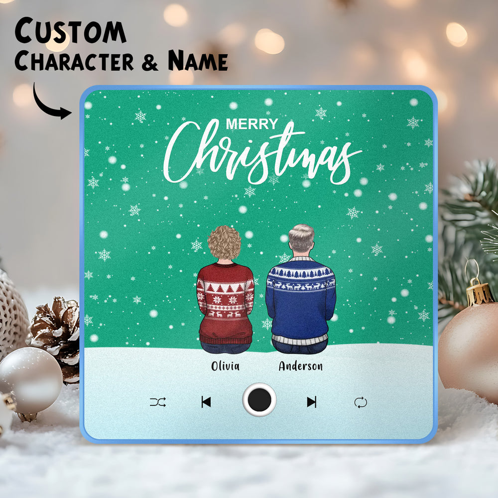 Custom Family Portrait Personalized Music Fridge Magnet Merry Christmas Custom Music Magnets Can Play Songs Christmas Gift Family Gifts