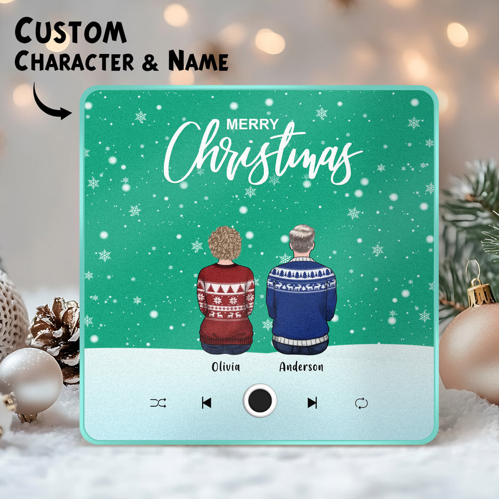 Custom Family Portrait Personalized Music Fridge Magnet Merry Christmas Custom Music Magnets Can Play Songs Christmas Gift Family Gifts