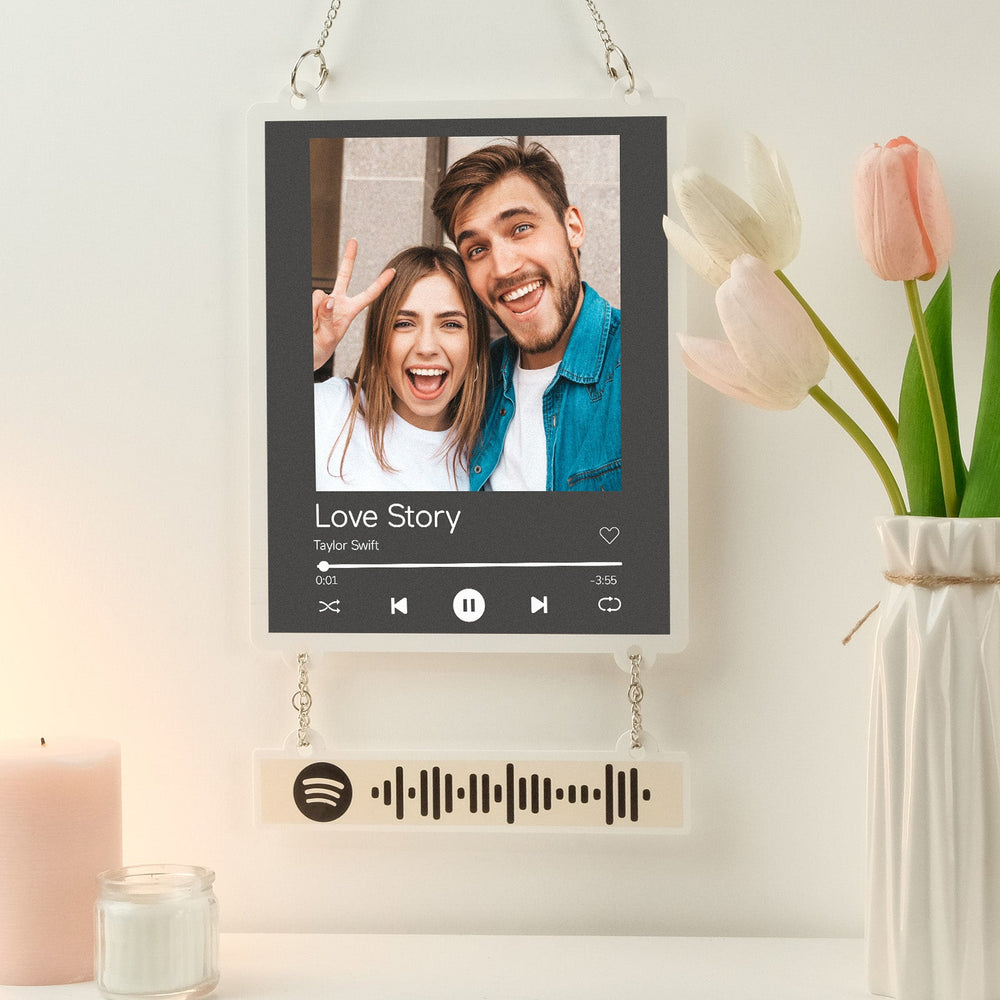 Personalized Photo Spotify White Acrylic Plaque Home Decoration Gift for Couple