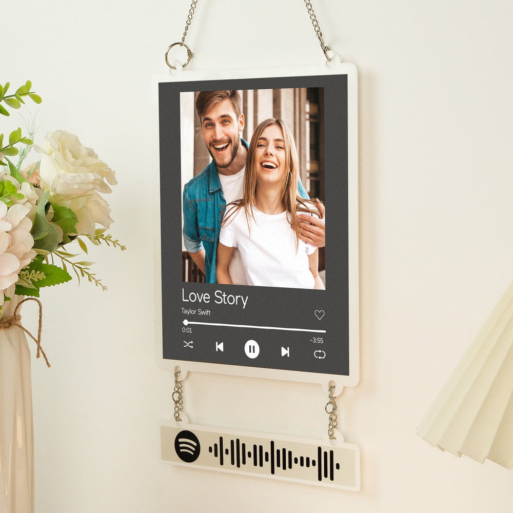 Personalized Photo Spotify White Acrylic Plaque Home Decoration Gift for Couple