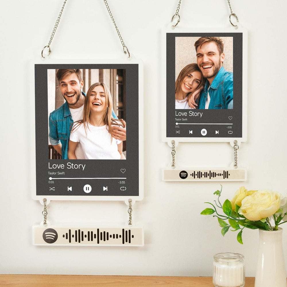 Personalized Photo Spotify White Acrylic Plaque Home Decoration Gift for Couple