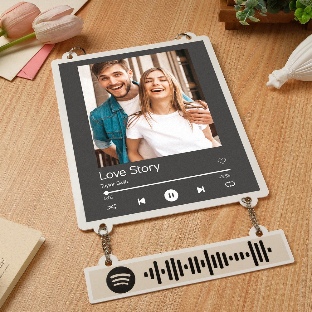 Personalized Photo Spotify White Acrylic Plaque Home Decoration Gift for Couple