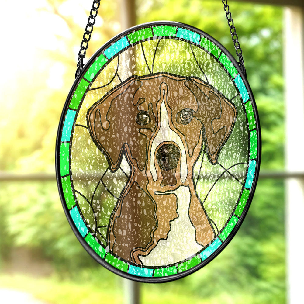 Custom Stained Glass Pet Portrait Suncatcher | Memorial Gift for Pet Owners