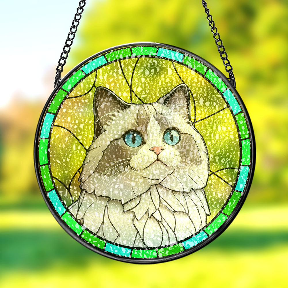 Personalized Pet Portrait Stained Glass Suncatcher | Dog Memorial Ornaments | Unique Gifts for Pet Lovers