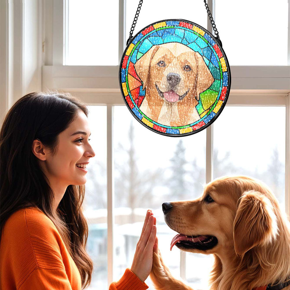 Personalized Pet Stained Glass Suncatcher | Memorial Gifts for Pet Lovers