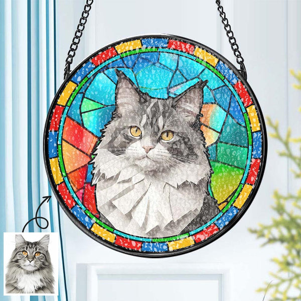 Personalized Pet Stained Glass Suncatcher | Memorial Gifts for Pet Lovers