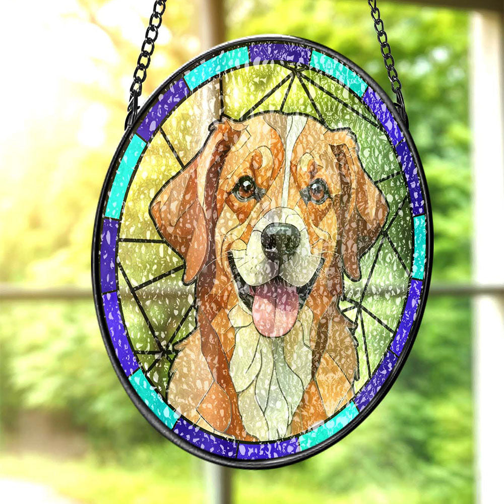 Personalized Pet Stained Glass Art Suncatcher Pet Memorial Ornament Gifts for Pet Lovers