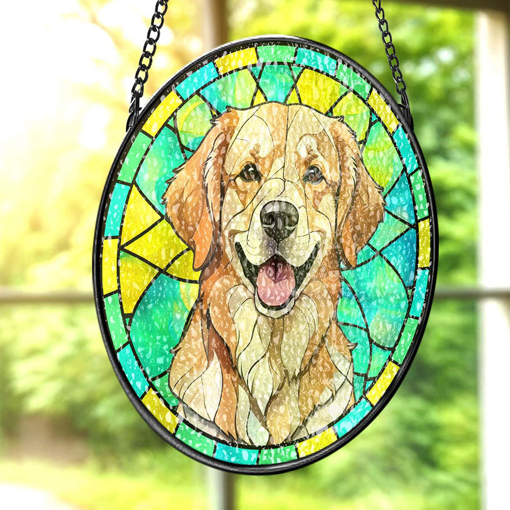 Personalized Pet Stained Glass Suncatcher Memorial Ornament ¨C A Heartfelt Remembrance Gift for Pet Lovers