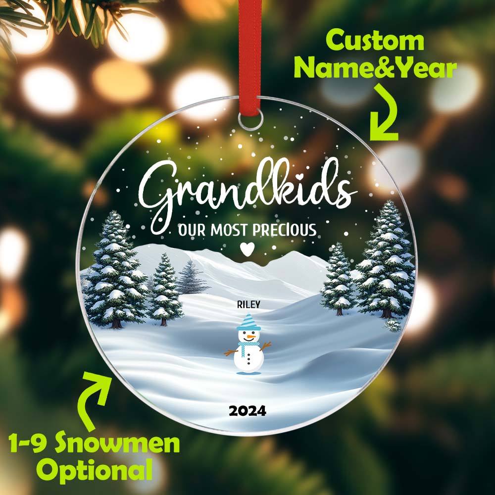 Personalized Snowman Ornament with Name Christmas Family Ornament for Christmas Gifts