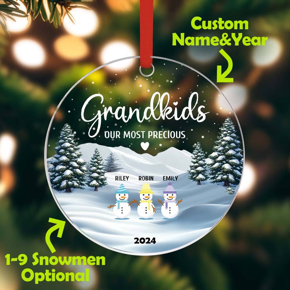 Personalized Snowman Ornament with Name Christmas Family Ornament for Christmas Gifts