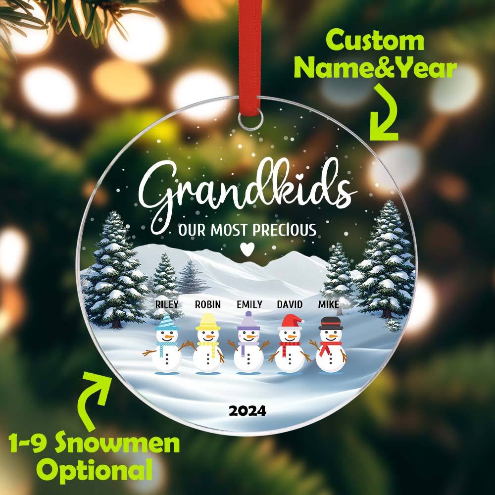 Personalized Snowman Ornament with Name Christmas Family Ornament for Christmas Gifts