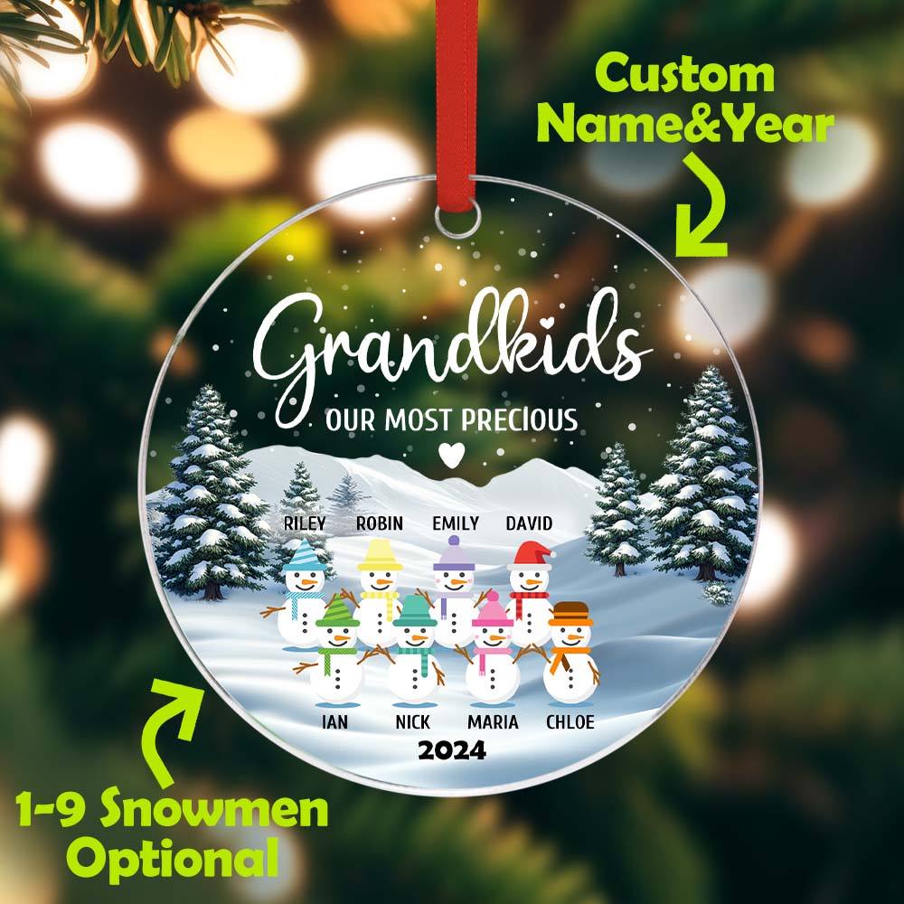 Personalized Snowman Ornament with Name Christmas Family Ornament for Christmas Gifts