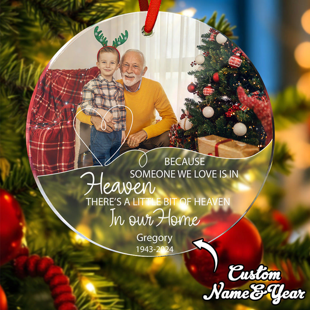 Personalized In Loving Memory Christmas Ornament with Photo Memorial Ornaments for Christmas Gift