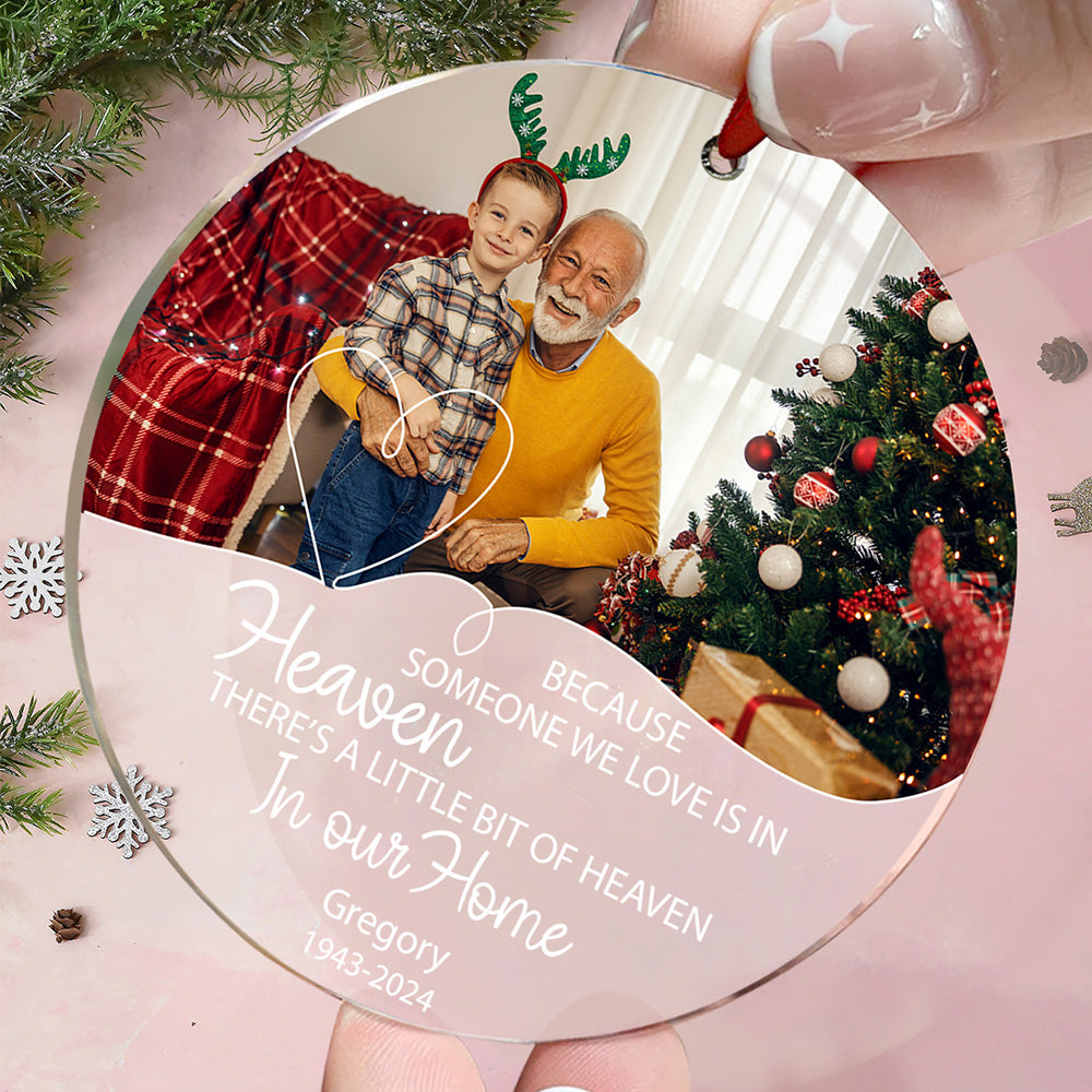 Personalized In Loving Memory Christmas Ornament with Photo Memorial Ornaments for Christmas Gift