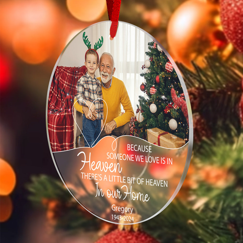 Personalized In Loving Memory Christmas Ornament with Photo Memorial Ornaments for Christmas Gift