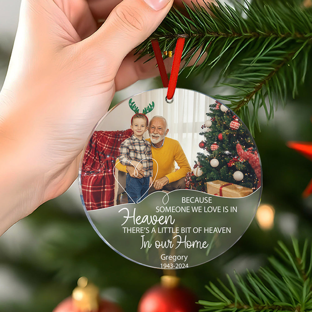 Personalized In Loving Memory Christmas Ornament with Photo Memorial Ornaments for Christmas Gift