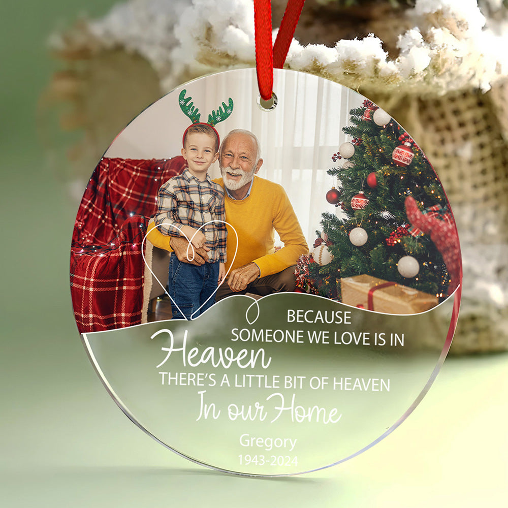 Personalized In Loving Memory Christmas Ornament with Photo Memorial Ornaments for Christmas Gift