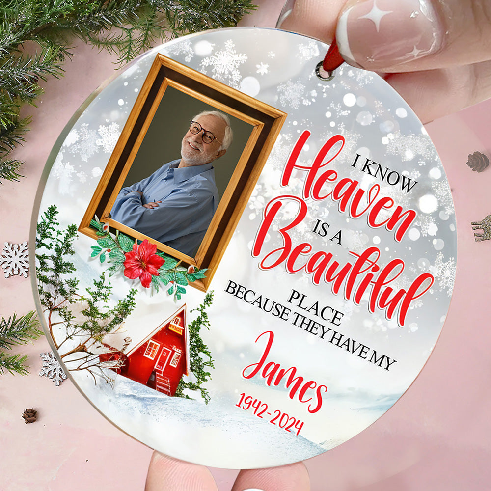 Personalized Memorial Ornament Christmas Photo Ornament for Christmas Gift