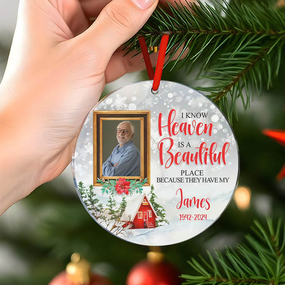 Personalized Memorial Ornament Christmas Photo Ornament for Christmas Gift