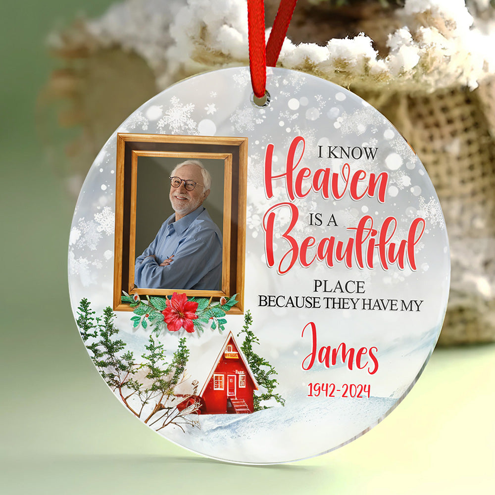 Personalized Memorial Ornament Christmas Photo Ornament for Christmas Gift