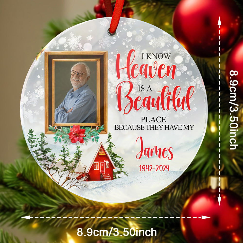 Personalized Memorial Ornament Christmas Photo Ornament for Christmas Gift