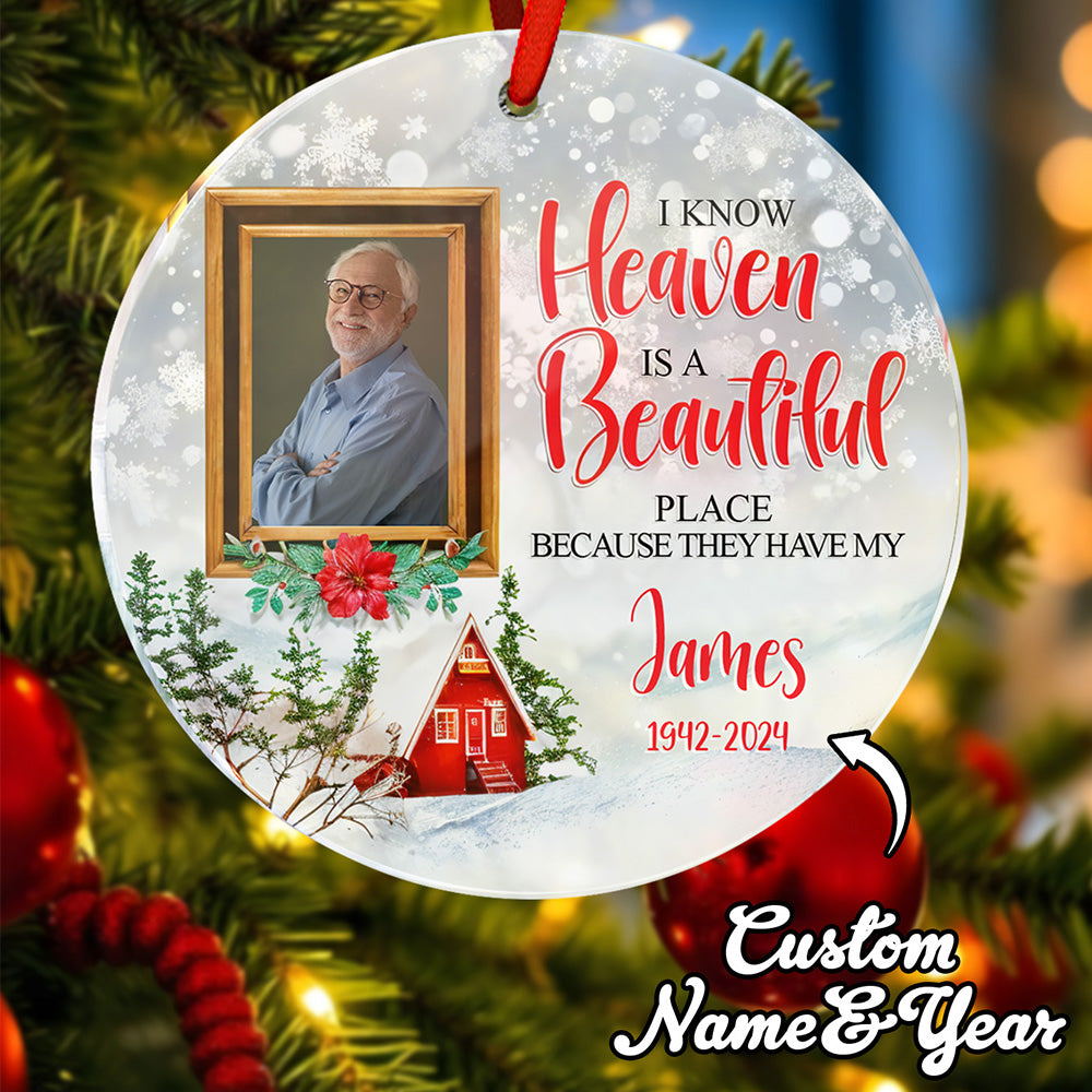 Personalized Memorial Ornament Christmas Photo Ornament for Christmas Gift