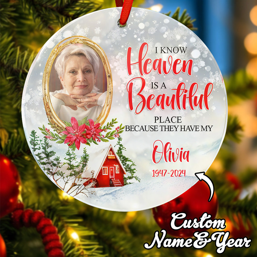 Personalized Memorial Ornament Christmas Photo Ornament for Christmas Gift