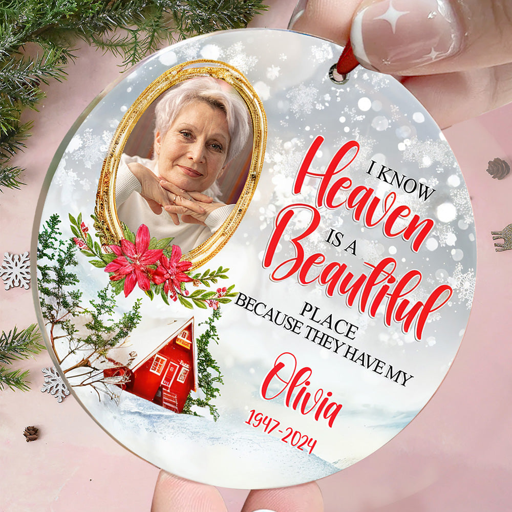 Personalized Memorial Ornament Christmas Photo Ornament for Christmas Gift