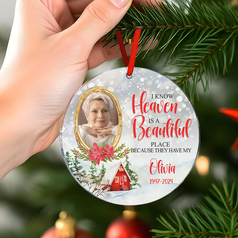 Personalized Memorial Ornament Christmas Photo Ornament for Christmas Gift