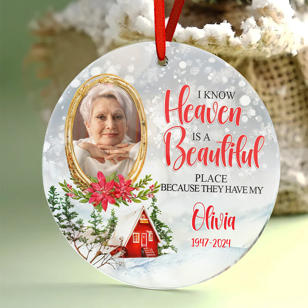 Personalized Memorial Ornament Christmas Photo Ornament for Christmas Gift