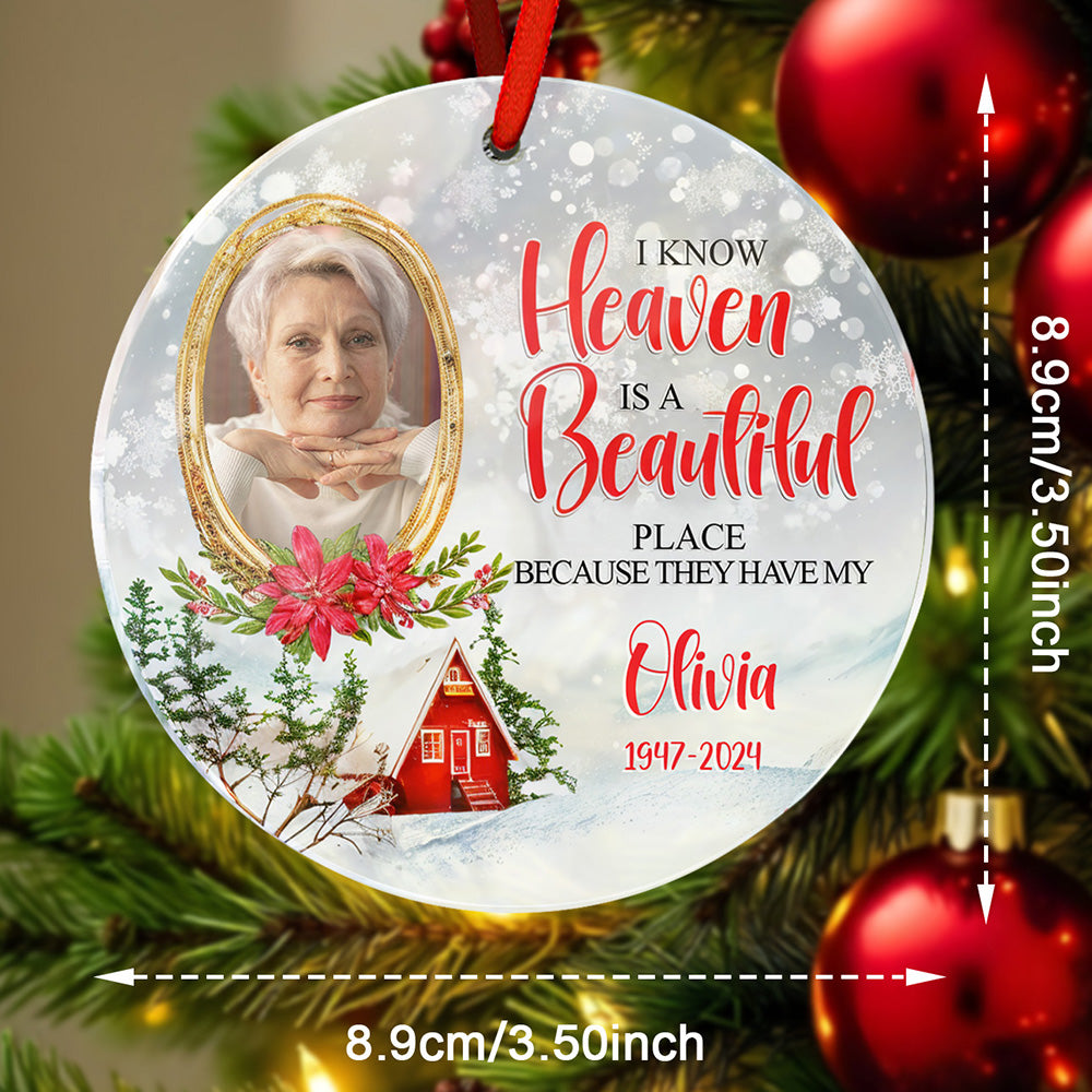 Personalized Memorial Ornament Christmas Photo Ornament for Christmas Gift