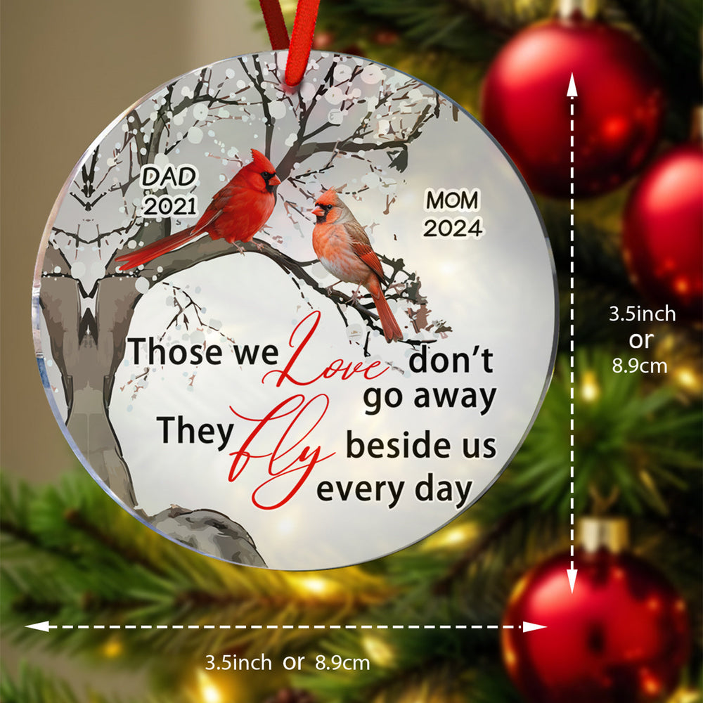 Personalized Memorial Ornament Cardinals Blossom Tree Christmas Ornament Gifts for Family