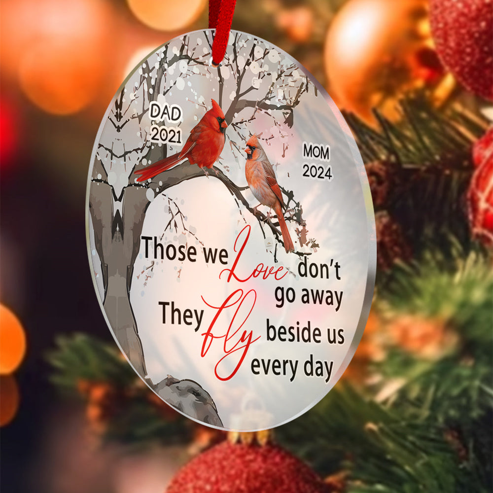 Personalized Memorial Ornament Cardinals Blossom Tree Christmas Ornament Gifts for Family