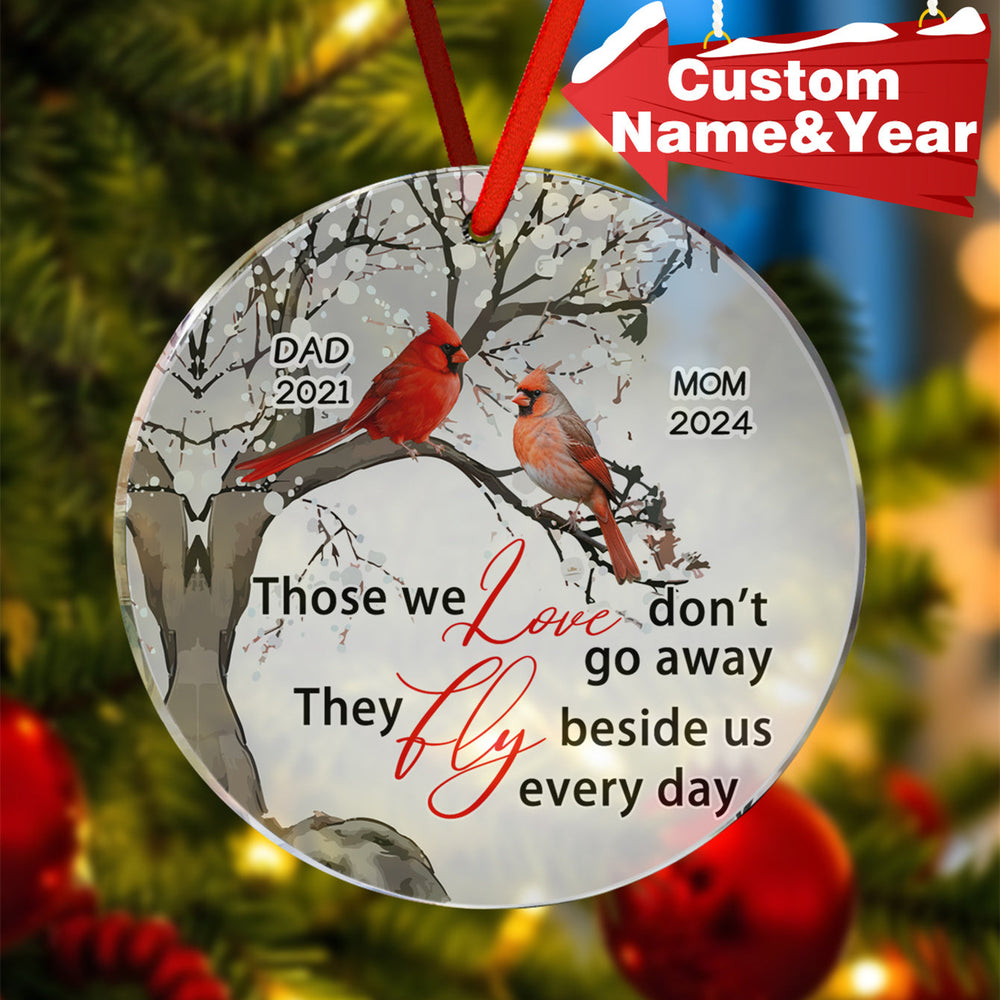 Personalized Memorial Ornament Cardinals Blossom Tree Christmas Ornament Gifts for Family