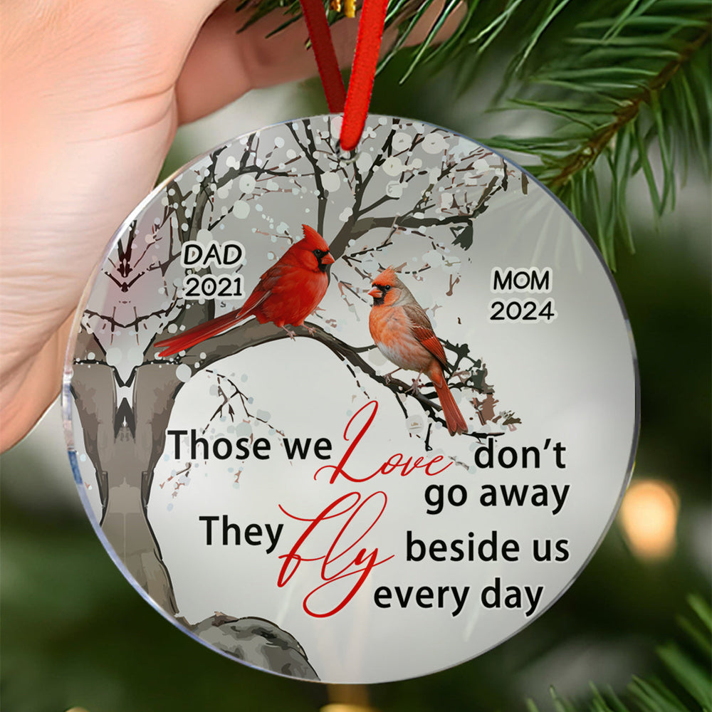 Personalized Memorial Ornament Cardinals Blossom Tree Christmas Ornament Gifts for Family