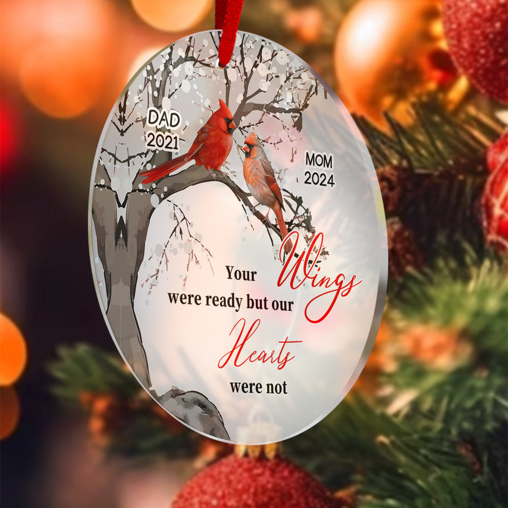 Personalized Memorial Ornament Cardinals Blossom Tree Christmas Ornament Gifts for Family