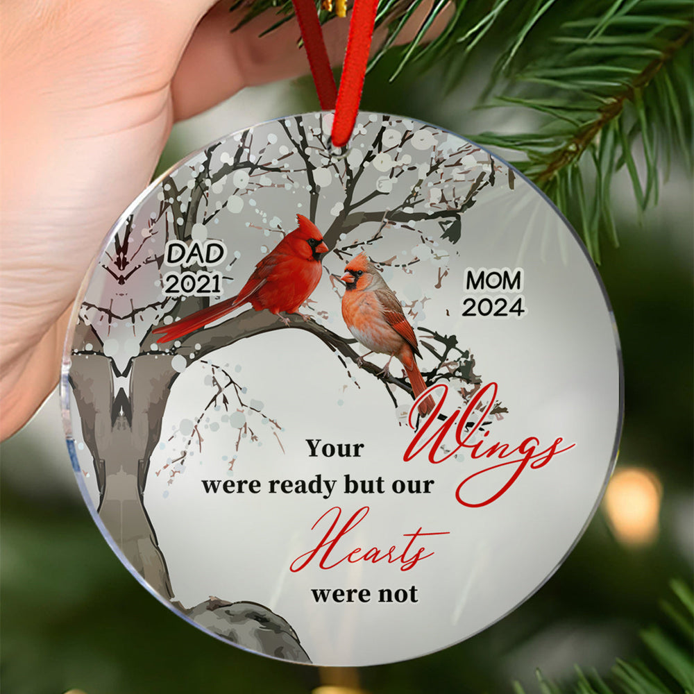 Personalized Memorial Ornament Cardinals Blossom Tree Christmas Ornament Gifts for Family