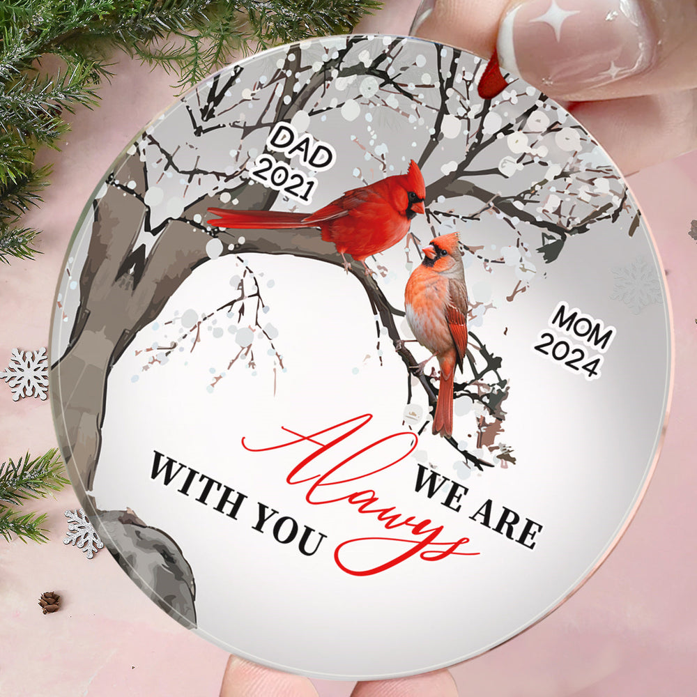 Personalized Memorial Ornament Cardinals Blossom Tree Christmas Ornament Gifts for Family