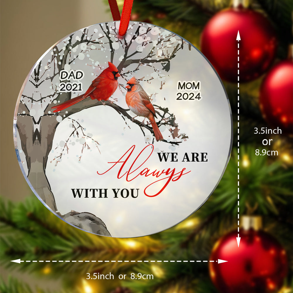 Personalized Memorial Ornament Cardinals Blossom Tree Christmas Ornament Gifts for Family