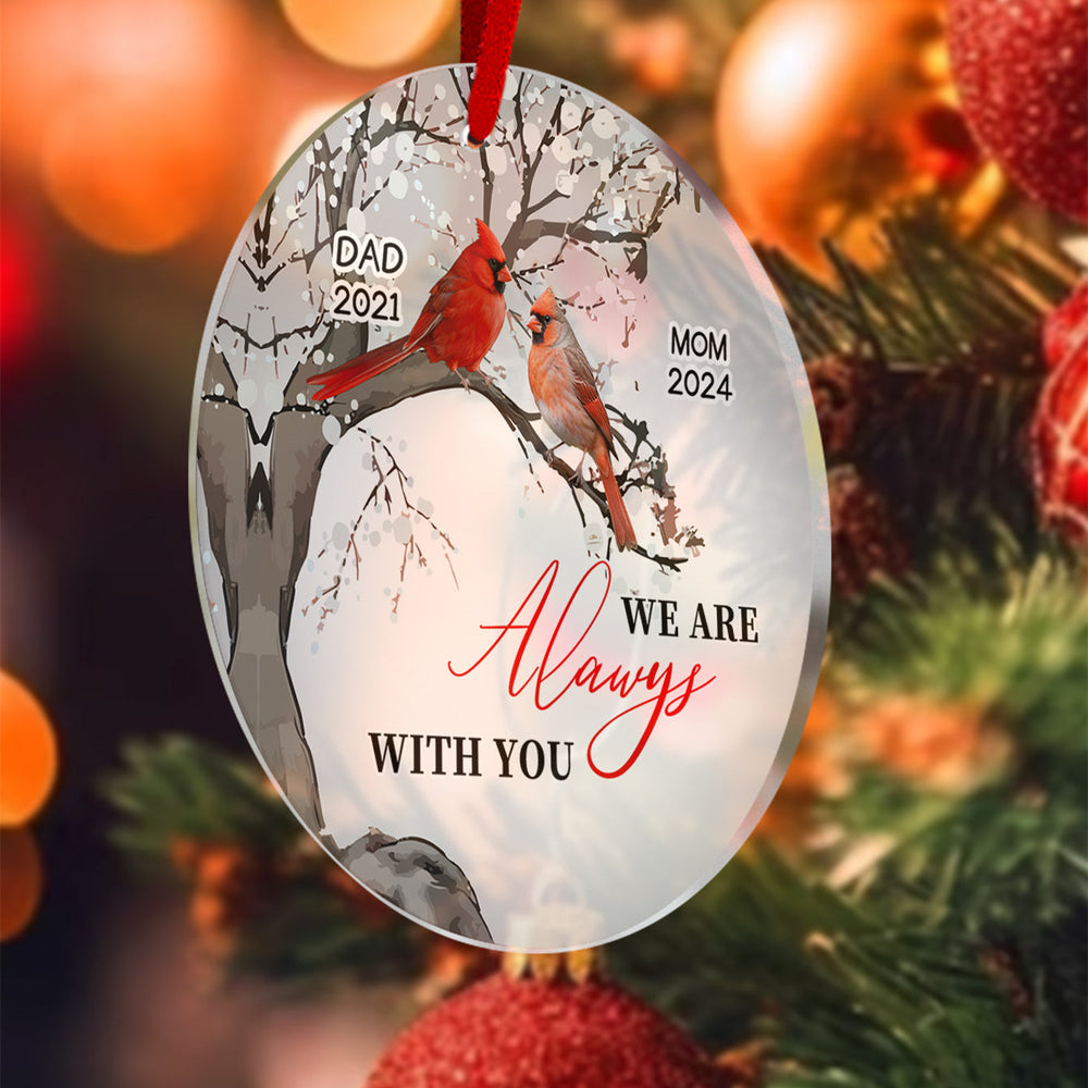 Personalized Memorial Ornament Cardinals Blossom Tree Christmas Ornament Gifts for Family